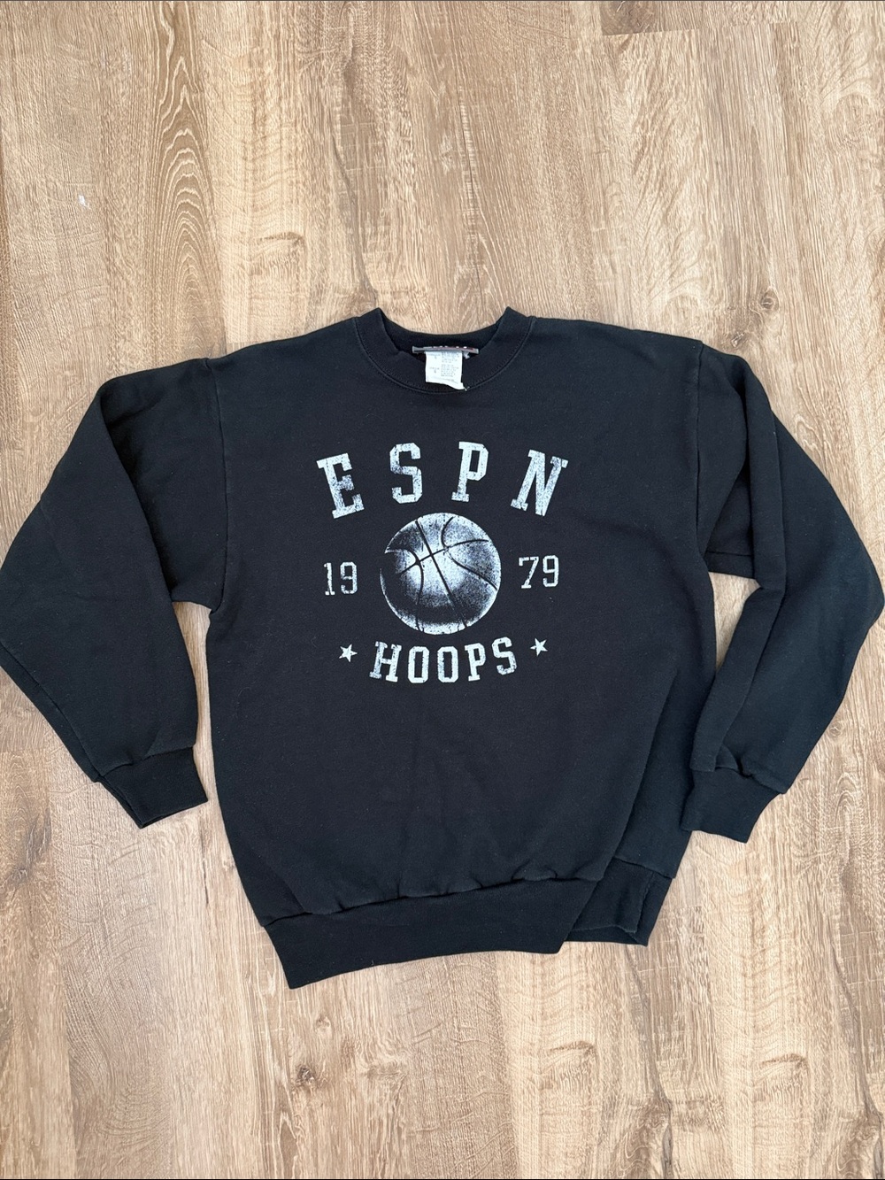 ESPN Hoops Basketball Black Crewneck Sweatshirt